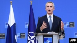 Secretario General de la OTAN Jens Stoltenberg durante una rueda de Prensa en Bruselas, Bélgica